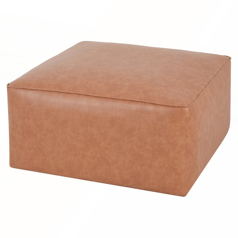 Modern Elegance Square PU Leather Ottoman