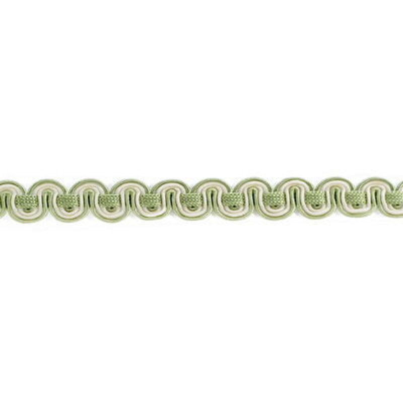 Gimp Fabric, White/Light Green