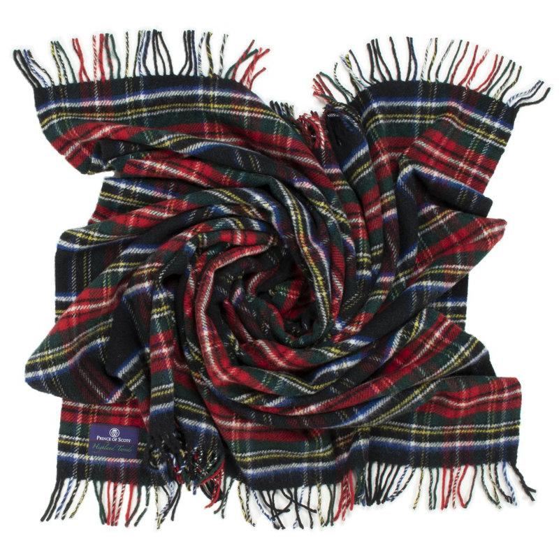 Jeté en laine highland Snio, Noir Stewart