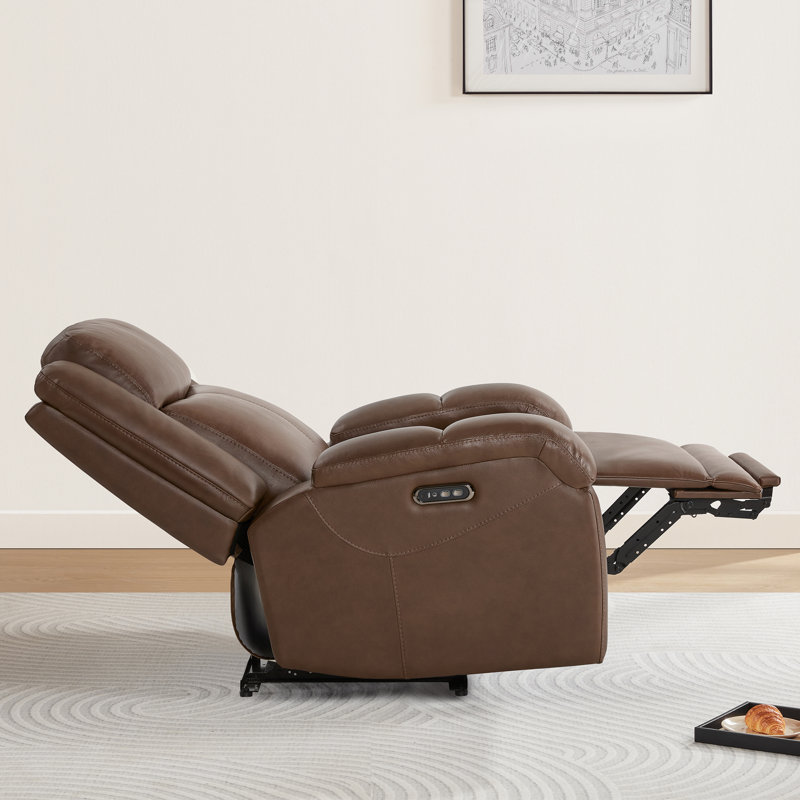 Fauteuil inclinable électrique Zachery, Cafe Genuine Leather