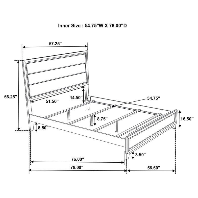 Sayim 5-piece Full Bedroom Set Grey Oak, Full, 5 Pcs: Dresser, Mirror, Bed, Nightstand, Chest