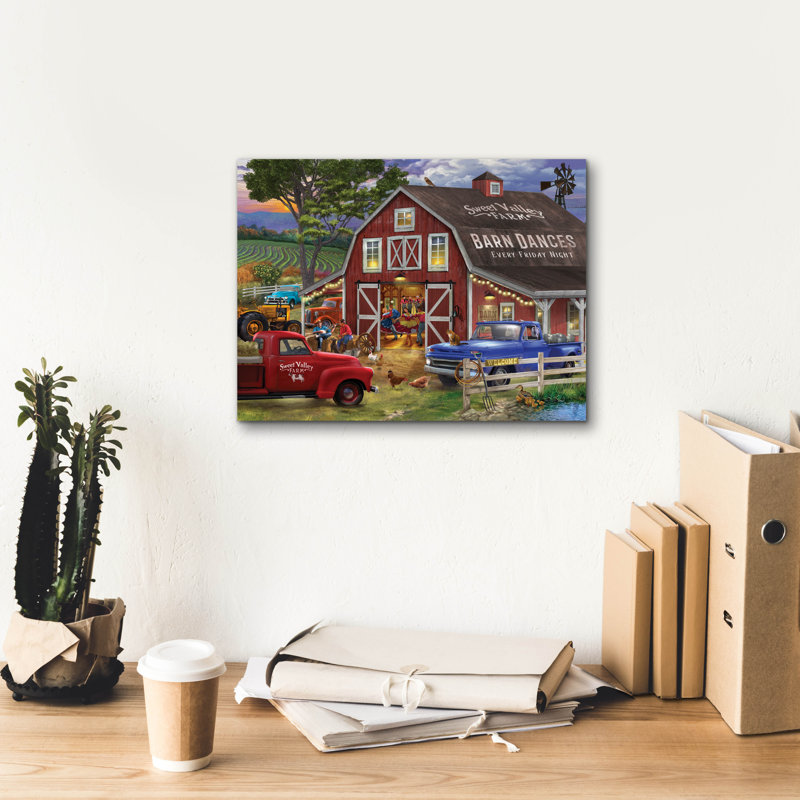 «The Barn Dance» par Bigelow, illustrations sur toile, H 12 po x l 16 po x P 0,75 po