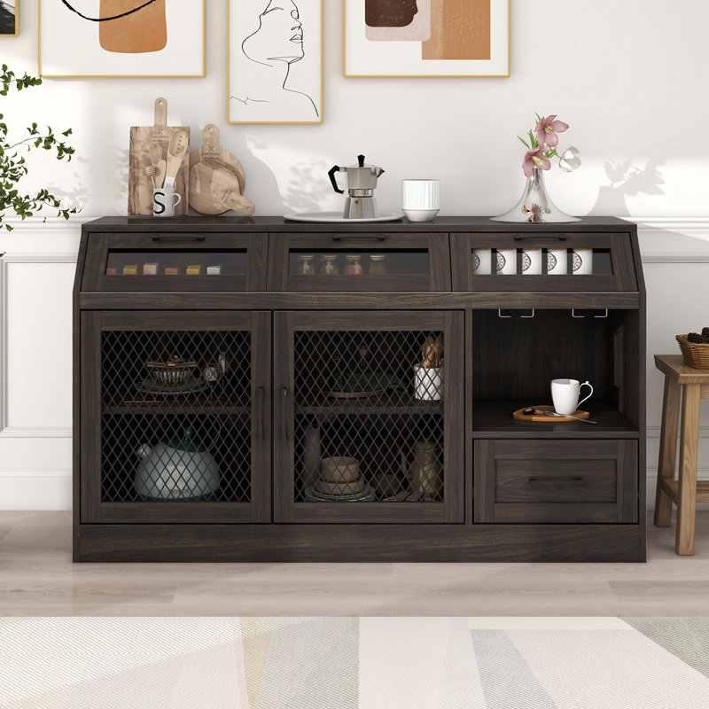 Buffet de 54,01 po, crédence de rangement, buffet, Espresso