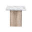 Table de bout noire + marbre avec base en bois brun