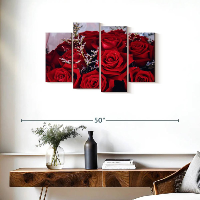 Bouquet de roses rouges Hardie, H 22 po x l 36 po