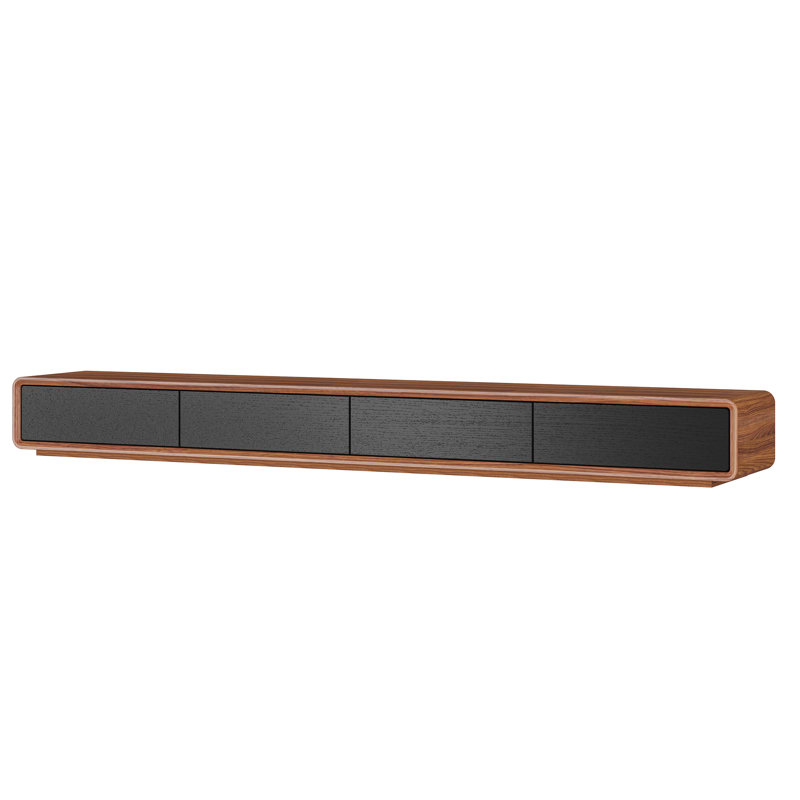 Meuble télé Xhevat, Noir, H 8,66 po x l 78,74 po x P 15,74 po