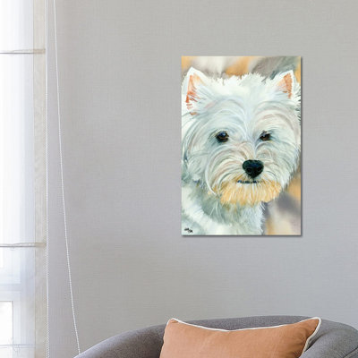 Go Westie - West Highland Terrier by Judith Stein - Wrapped Canvas Painting