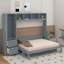 Lit escamotable double avec placard et tiroirs-2120174334
