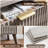 Modern 6 Drawer Dresser, Wide Fluted Wood Chest with Gold Handle, Curved Design, Sturdy Storage Cabinet for Bedroom, Living Room-1166888605