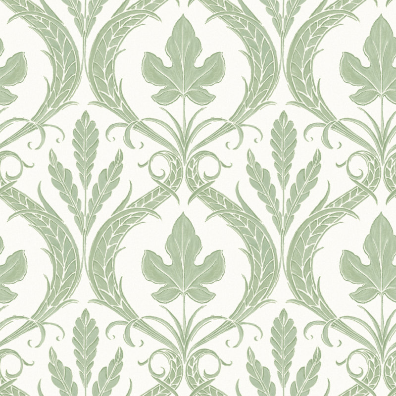Rouleau de papier peint L 33 pi x l 20,5 po, Vert / blanc