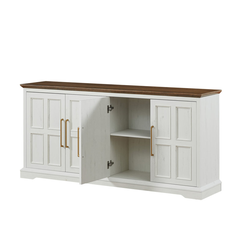Buffet de 170 cm avec rangement, Rustic oak / Rustic White