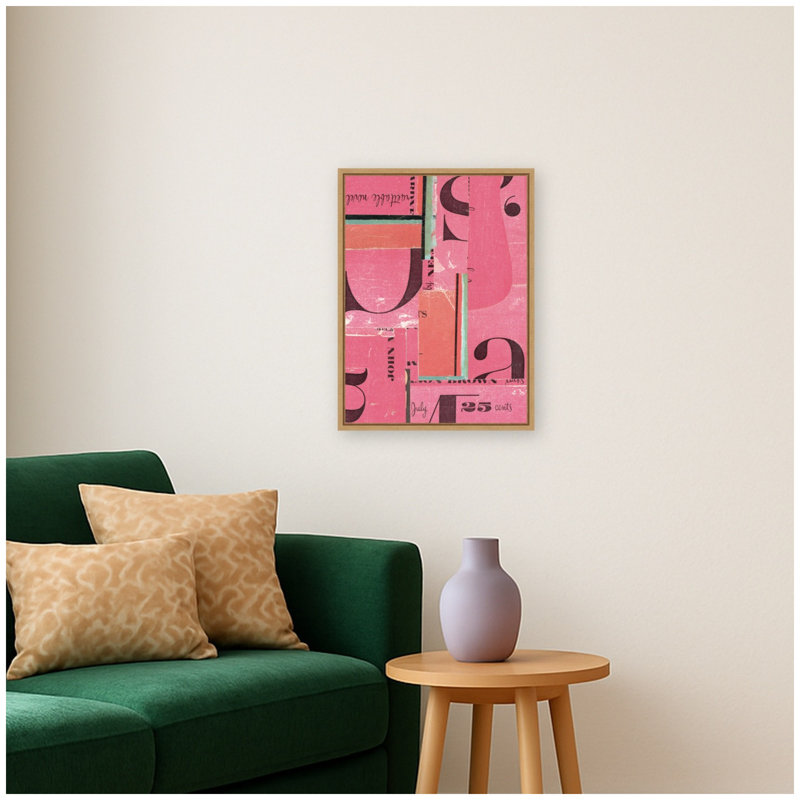 "Typographie rose 18 x 24 FC" par Felicia Dadak, reproduction d'art sur toile encadrée, Sylvie naturelle