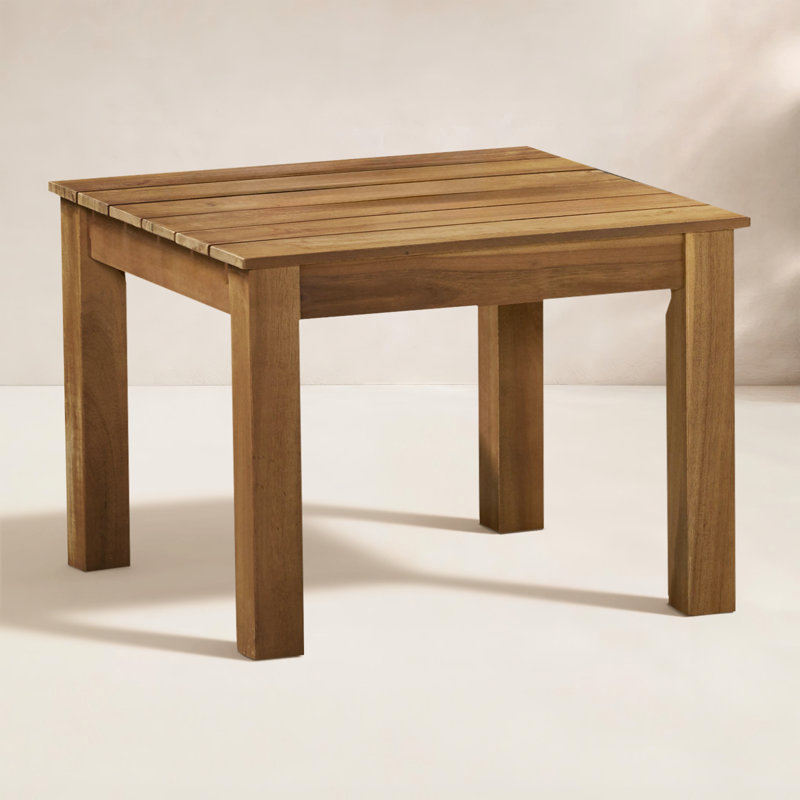 Table d'appoint en bois Channing, Patine brune
