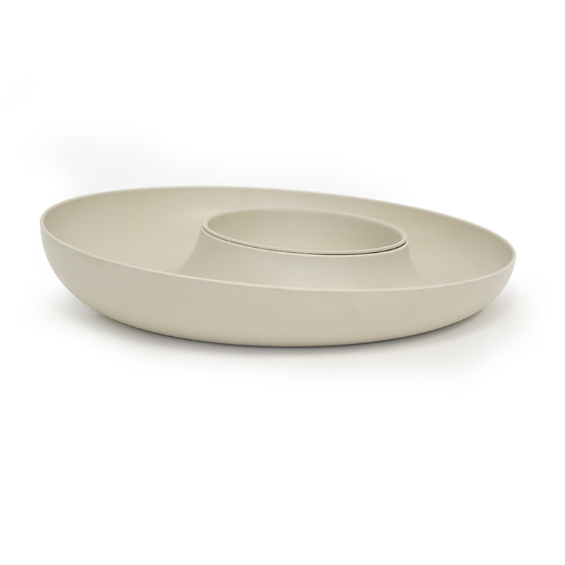 EKOBO Canton Bamboo Chips And Dip Platter, Stone