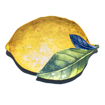 Plateau de service en forme de mélamine citron jaune - 17,3 po