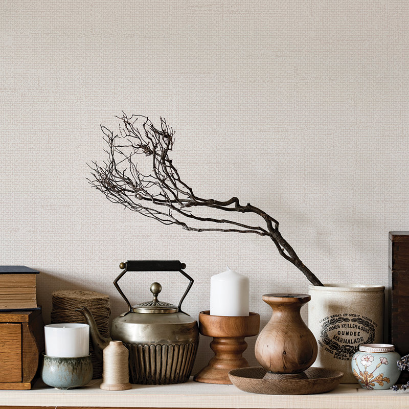 Tabukiniberu 16.5' L x 20.5" W Textured Peel and Stick Wallpaper Roll, Beige, 20.5" W x 33' L