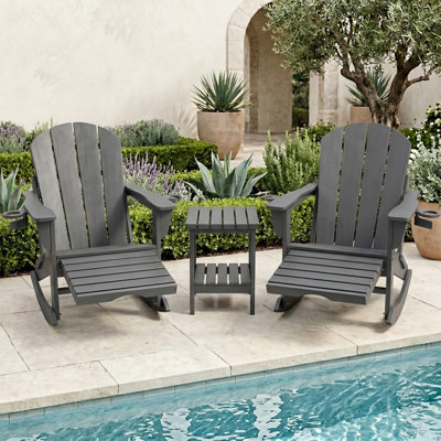 Rocking Outdoor Adirondack Chair With Table