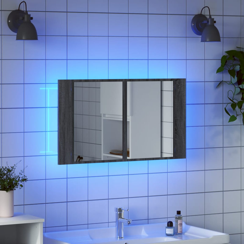 Dessel 2032mm W 1143mm H Wall Medicine Cabinet Mirror, Grey Sonoma