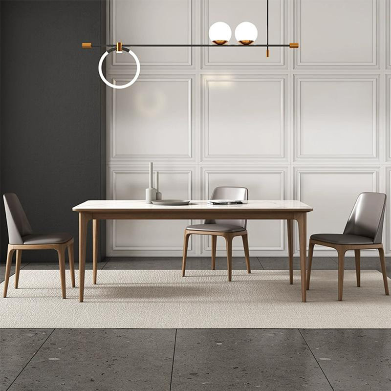 Ensemble de table et de chaises en bois de frêne unique, H 29,52 po x L 78,74 po x l 35,43 po