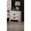 Table de chevet beige rustique - 2 tiroirs de rangement,