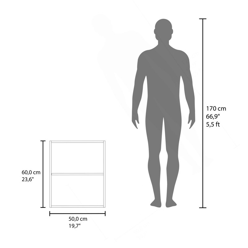 Armoire murale So-Hi en mélamine avec une porte, blanc, Blanc