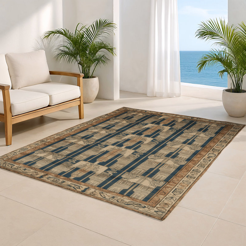 Tapis intérieur et extérieur ArtDeco, Rectangulaire 8 pi x 10 pi