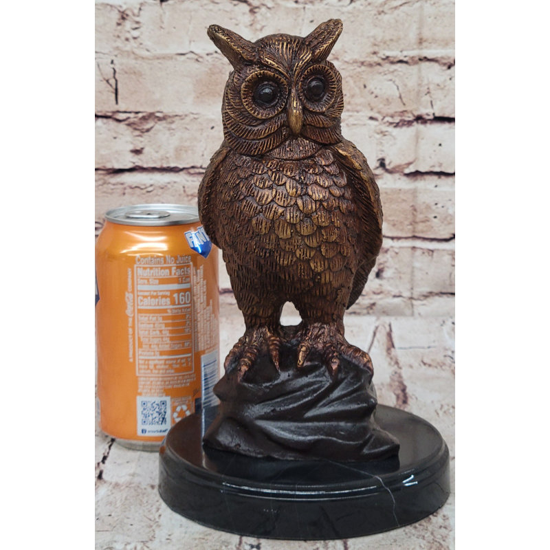 Sculpture hibou miniature en métal Hot Bronze