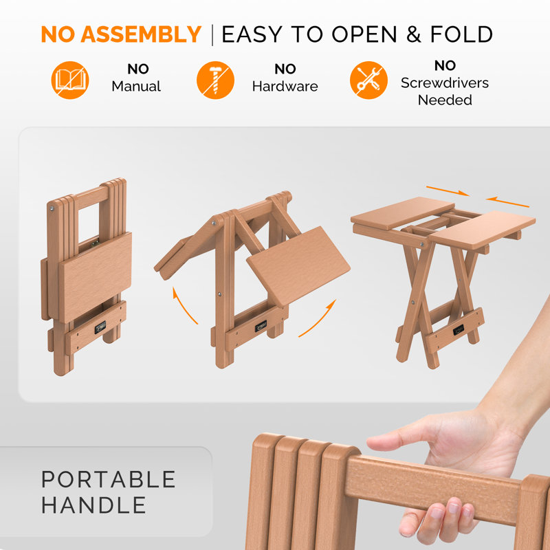 Tables d'appoint de patio en PEHD, Brun