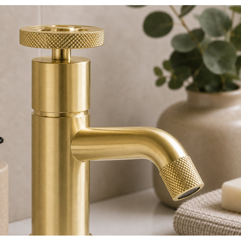 Robin Basin Mixer Tap - Brushed Nickel, Brushed Gold