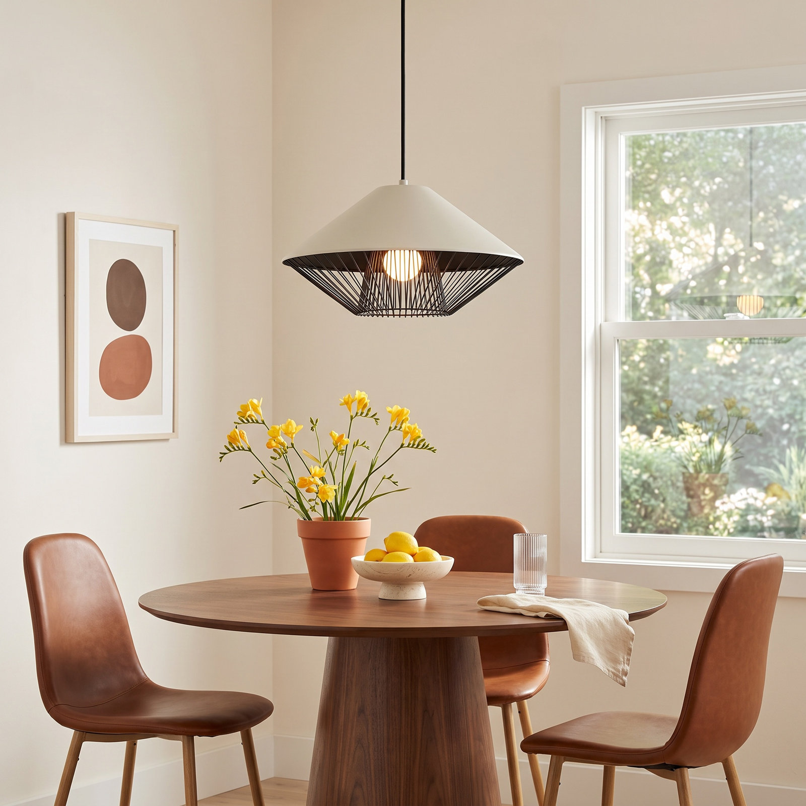 Lorana Single Light Dimmable Pendant, Gray/Black, Gray/Black