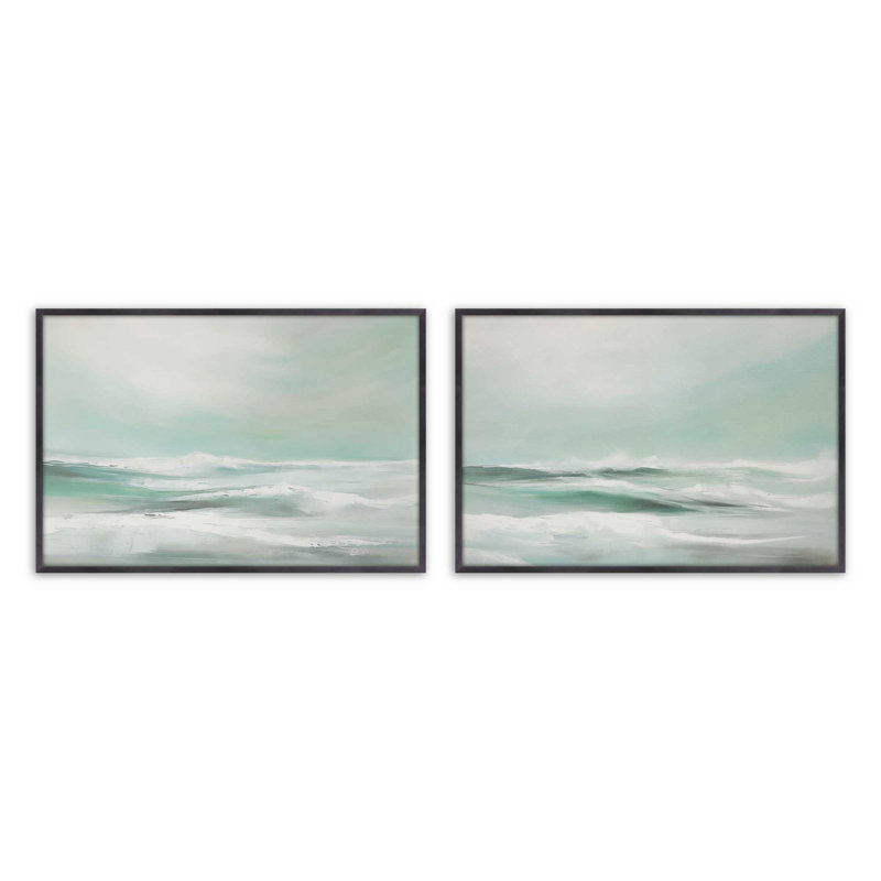 Serene Swells, ensemble de 2 impressions,, Zinc patiné, H 9,25 po x l 22,5 po