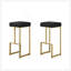 Ensemble de 2 tabourets de bar 31 po en simili cuir avec cadre en métal plaqué or, tabouret de comptoir sans dossier pour la salle à manger de cuisine, noir-1064930371-1064930429