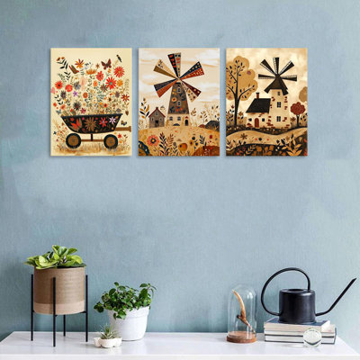 3 Piece Wrapped Canvas Wall Art