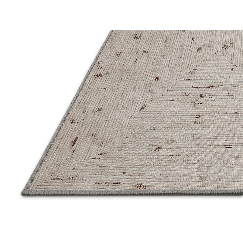 Machine Washable Gray Area Rug, Square 6'