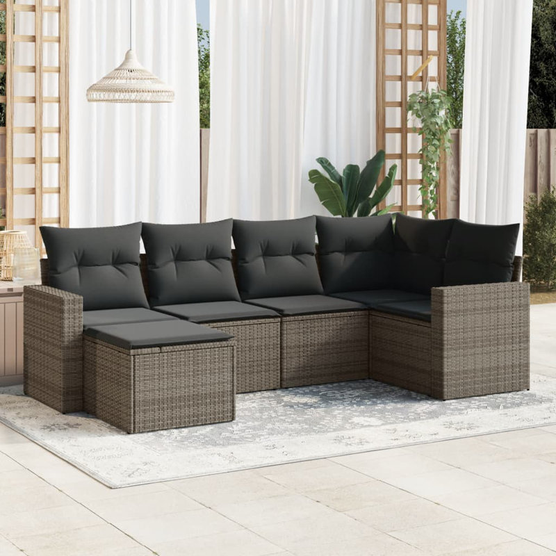 Grand canapé modulaire en rotin PE Vidaxl