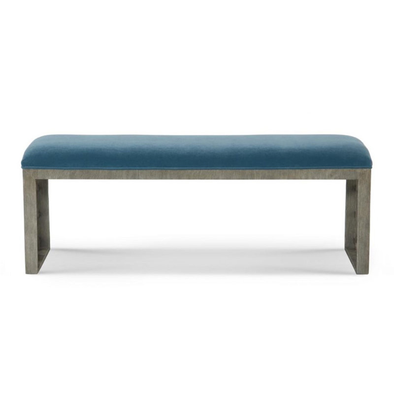 Angeline Upholstered Dining Bench, Harbor, Serrated Dolomite Silver