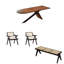 Combinaison de table et de chaises en bois massif rétro-104075334
