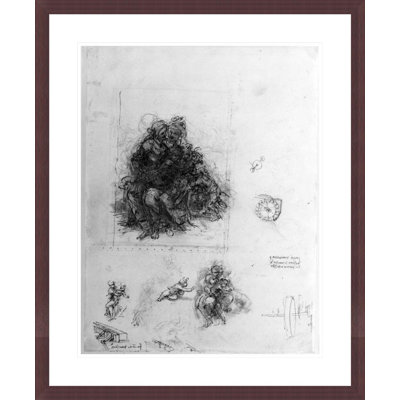 Étude pour « La Vierge à  l'Enfant avec sainte Anne » de Léonard de Vinci - Reproduction giclée encadrée