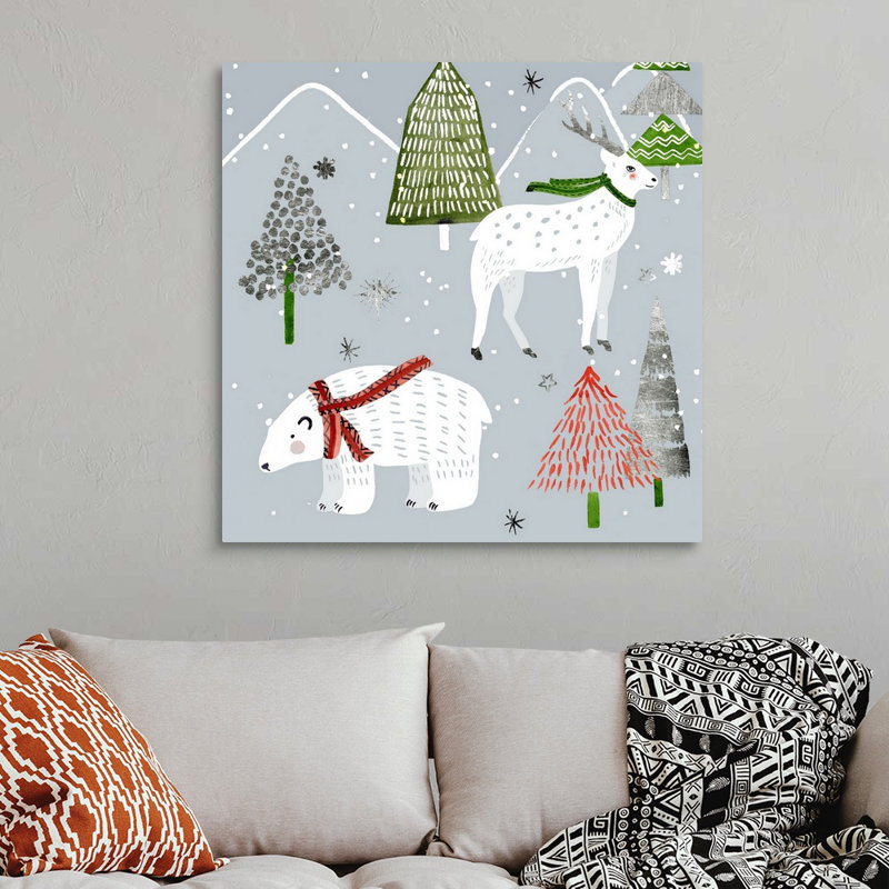 Reproduction d’art sur toile, "stars & Snowflakes I" par Melissa Wang, H 36 po x l 36 po x P 1,25 po, Toile tendue