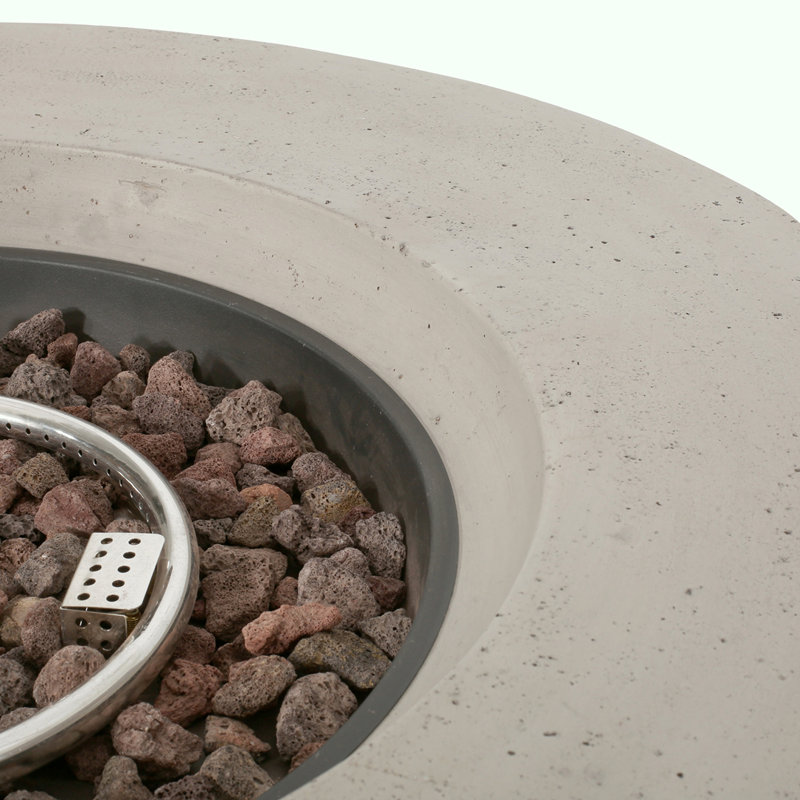 32" Patio 40,000 BTU Round Iron Propane Fire Pit,, Light Gray