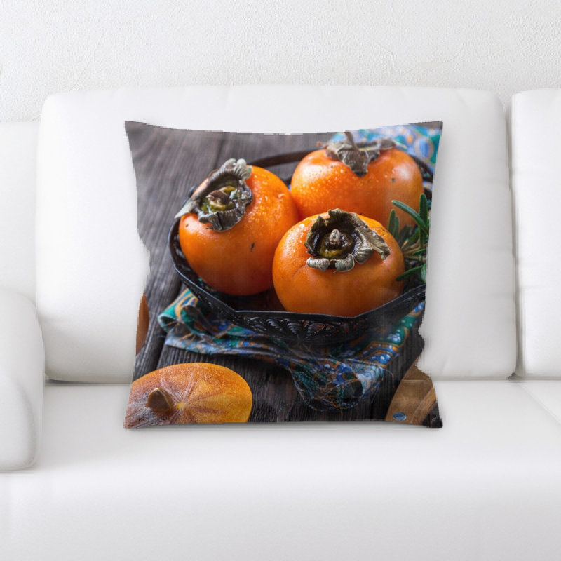 Coussin orange persimmon