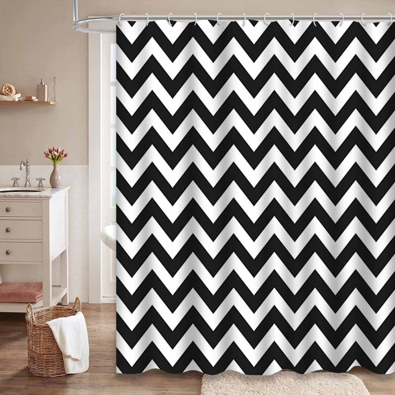 Rideau de douche Chevron Zigzag, L 72 po x l 84 po
