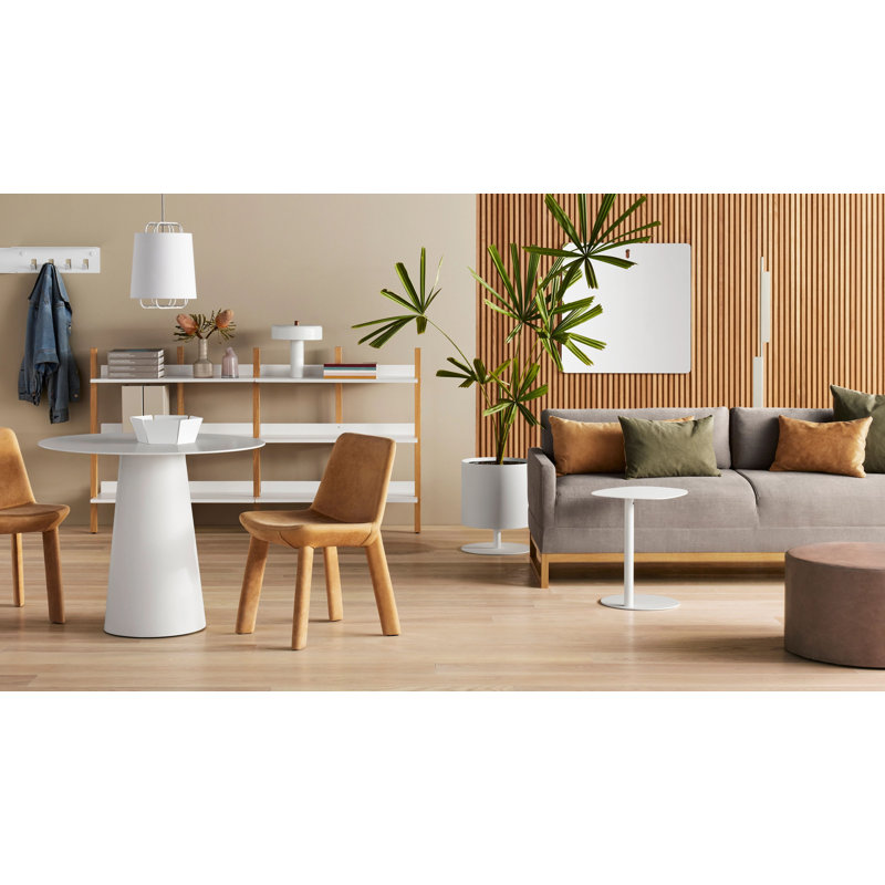 Swole Single End Table, White, 20" H x 20" W x 15" D