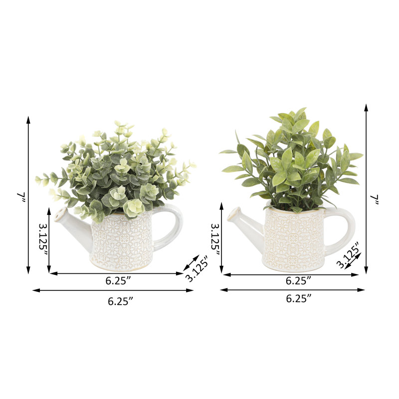 7'' Faux Plant in Ceramic Planter