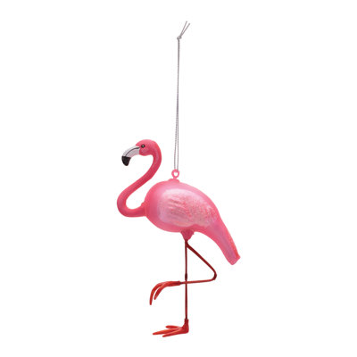 Glass Flamingo Ornaments (Set of 6)