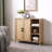 Mid-Century Modern Storage Cabinet With Woven Rattan Doors, Open Shelves & Adjustable Shelves