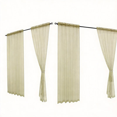 Sheer Outdoor Curtains For Patio, Waterproof Linen Look Rod Pocket Indoor Voile Curtain For Living Room, Bedroom, Porch, Pergola, Cabana, Gazebo, 2 Panels, (Sage Green)