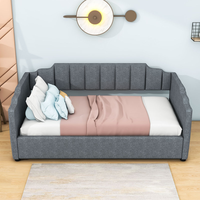 Upholstered Daybed with Underneath Storage, Gray, Full / Double