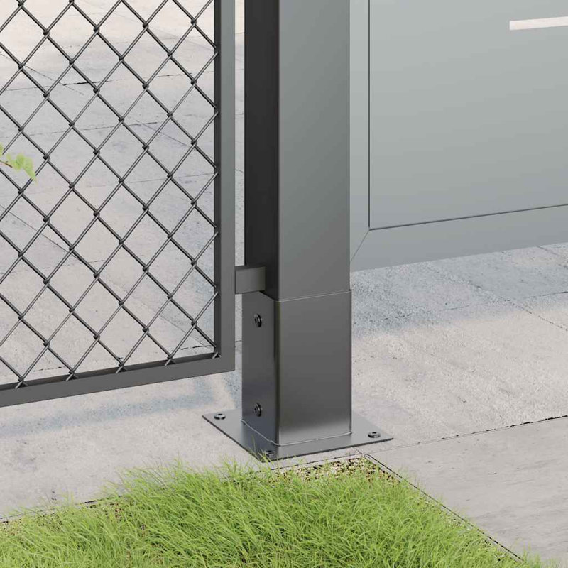 Post Bases Square 4 Pcs 81X81 Mm Galvanised Steel, Anthracite