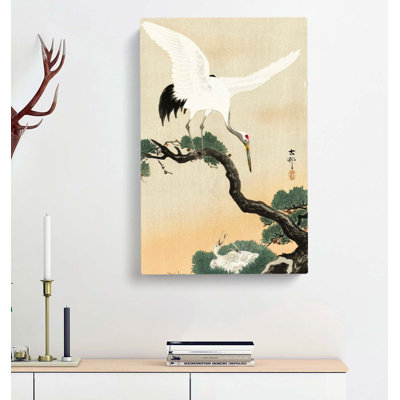 Japanese Crane Birds by Ohara Koson - Wrapped Canvas